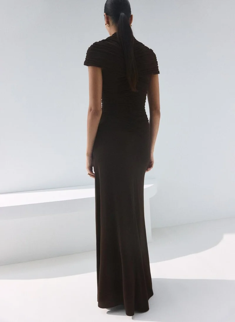 مانجو Flared dress with gathered body